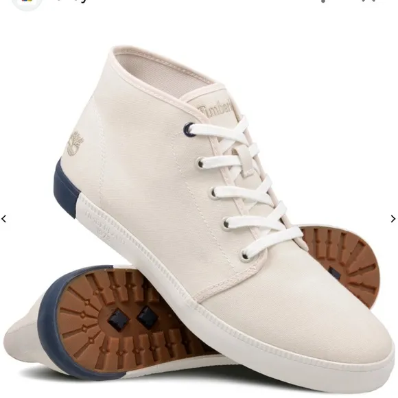 Timberland White and Brown Sneakers with Classic Design
