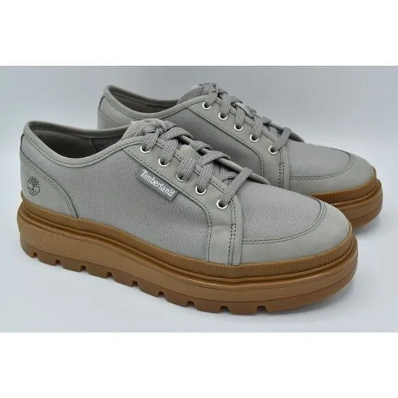 Timberland Women Sz 8.5 Ray City EK  Grey Canvas Oxford Platform Shoes Sneakers