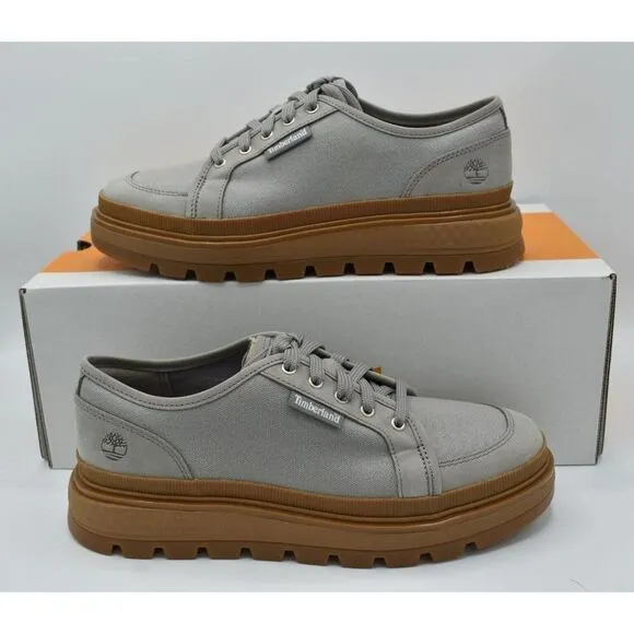 Timberland Womens Sz 9.5 Ray City EK  Grey Canvas Oxford Platform Shoes Sneakers