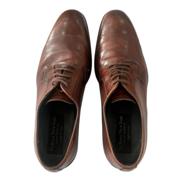 To Boot New York men’s Size 9 Shoes Brown Leather Burnished Derby Ivins Oxford