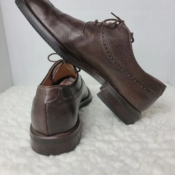 To Boot New York Mens Oxford Brown Shoes Size 8.5 Apron Split Toe Pebble Leather