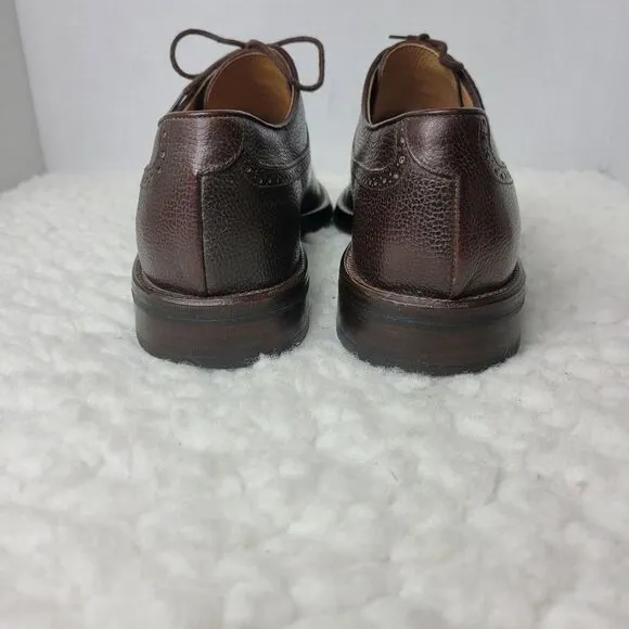 To Boot New York Mens Oxford Brown Shoes Size 8.5 Apron Split Toe Pebble Leather