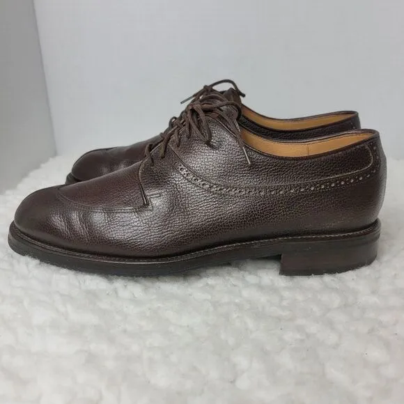 To Boot New York Mens Oxford Brown Shoes Size 8.5 Apron Split Toe Pebble Leather