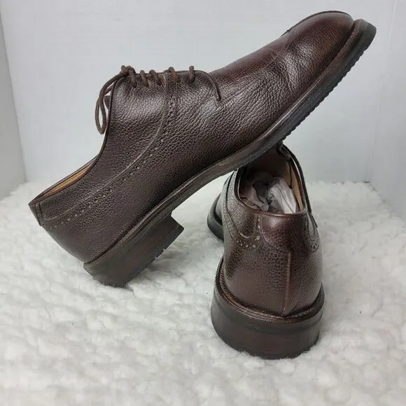 To Boot New York Mens Oxford Brown Shoes Size 8.5 Apron Split Toe Pebble Leather