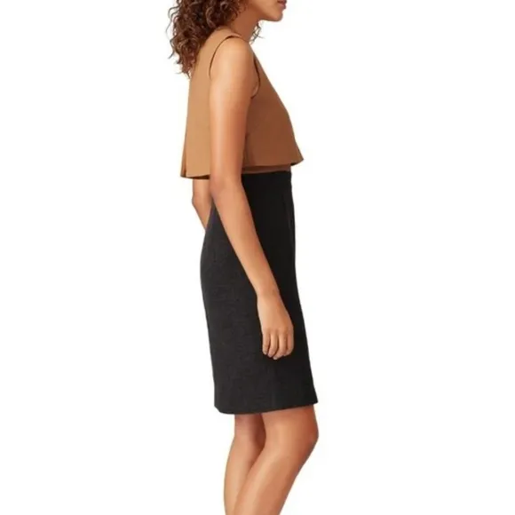 TOCCIN Modern Stretch Colorblock Sleeveless Popover Dress