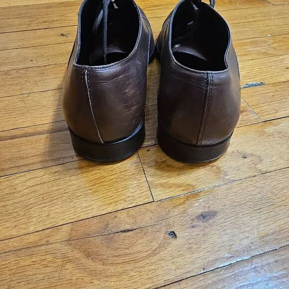 TOD'S Men's shoes Brown Leather Lace-up Oxford Style Classical Cap-Toe Size 9