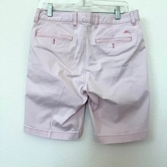 Tommy Bahama Boracay Chino Shorts Pink Cotton Stretch Casual Summer Size 30