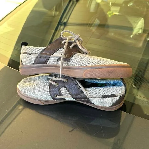 Tommy Bahama Men's Stripe Breaker Lace Up Boat Shoes Size 11 Tan