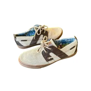 Tommy Bahama Men's Stripe Breaker Lace Up Boat Shoes Size 11 Tan