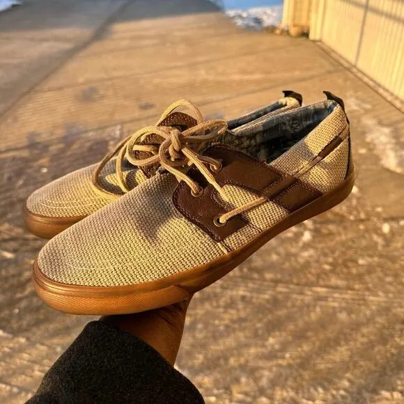 Tommy Bahama Men's Stripe Breaker Lace Up Boat Shoes Size 11 Tan