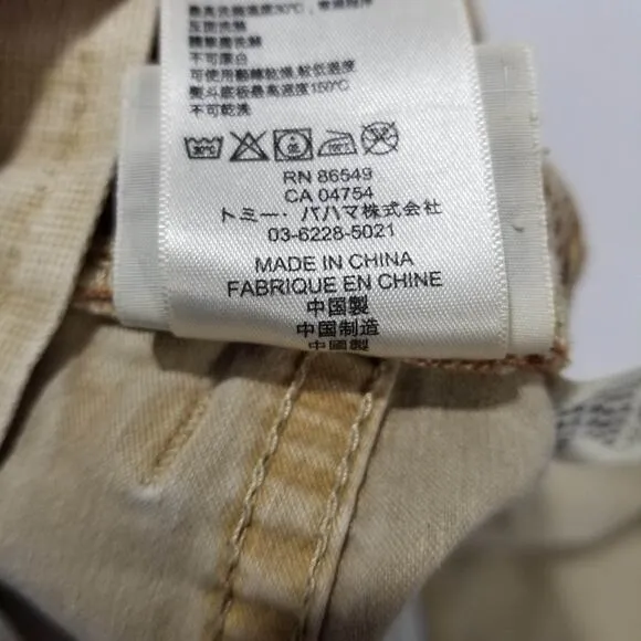 Tommy Bahama Pants Mens 32x32 Authentic Chino Flat Front Cotton Spandex Khaki