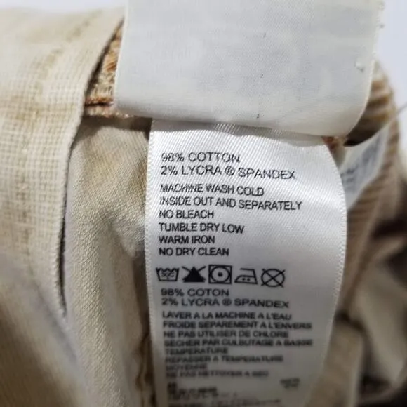 Tommy Bahama Pants Mens 32x32 Authentic Chino Flat Front Cotton Spandex Khaki