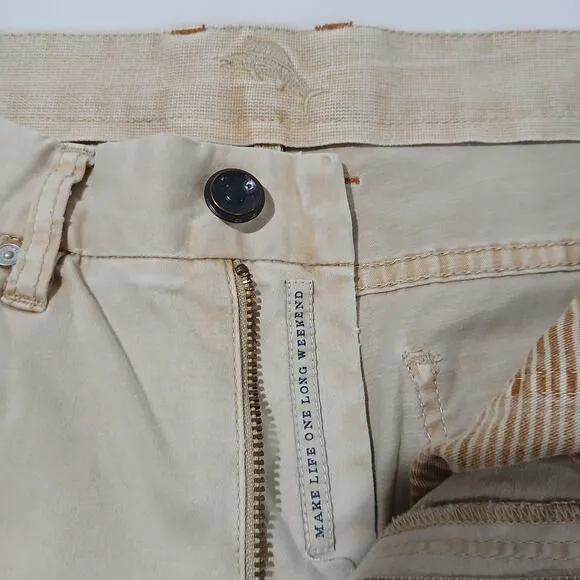 Tommy Bahama Pants Mens 32x32 Authentic Chino Flat Front Cotton Spandex Khaki