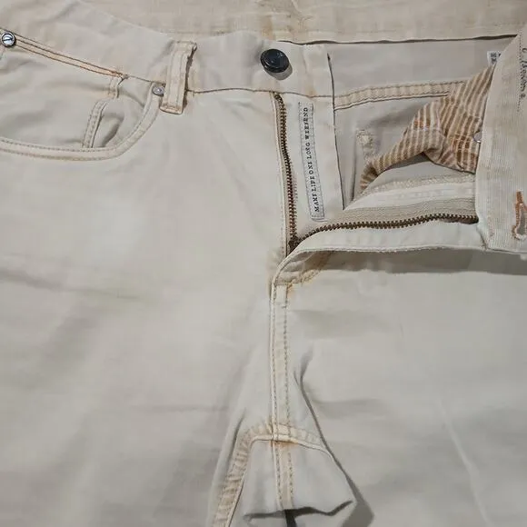 Tommy Bahama Pants Mens 32x32 Authentic Chino Flat Front Cotton Spandex Khaki