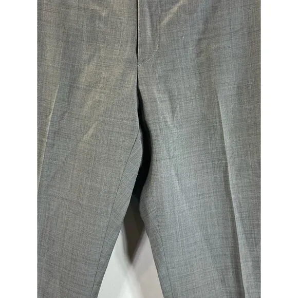 TOMMY HILFIGER Men's Light Grey Sharkskin Modern-Fit Flat Front Pants SZ 36X32