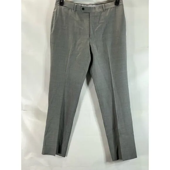 TOMMY HILFIGER Men's Light Grey Sharkskin Modern-Fit Flat Front Pants SZ 36X32