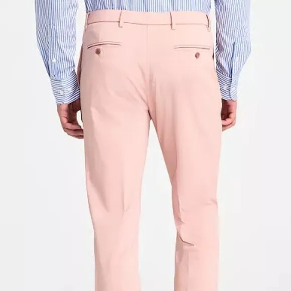 Tommy Hilfiger Men's Modern-Fit Solid Dress Coral Pants