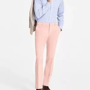 Tommy Hilfiger Men's Modern-Fit Solid Dress Coral Pants