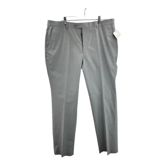 Tommy Hilfiger Mens Modern-Fit THFlex Stretch Light Grey Solid 40x32