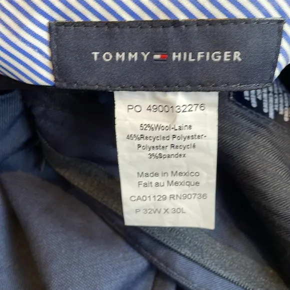 Tommy Hilfiger Men's Modern-Fit Wool TH-Flex Stretch Blue Suit Dress Pants - NWT