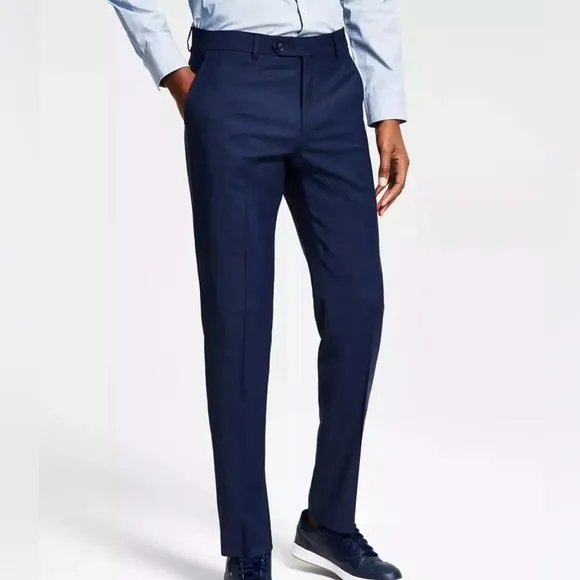 Tommy Hilfiger Men's Modern-Fit Wool TH-Flex Stretch Blue Suit Dress Pants - NWT