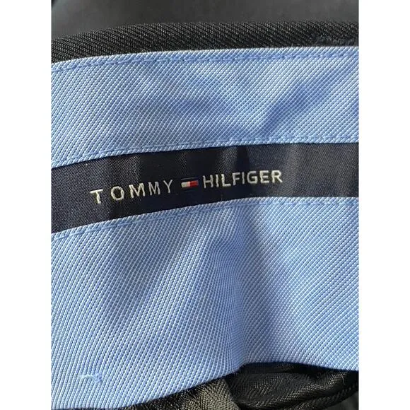 TOMMY HILFIGER Men's Navy Modern-Fit Flat-Front Dress Pants SZ 38X30