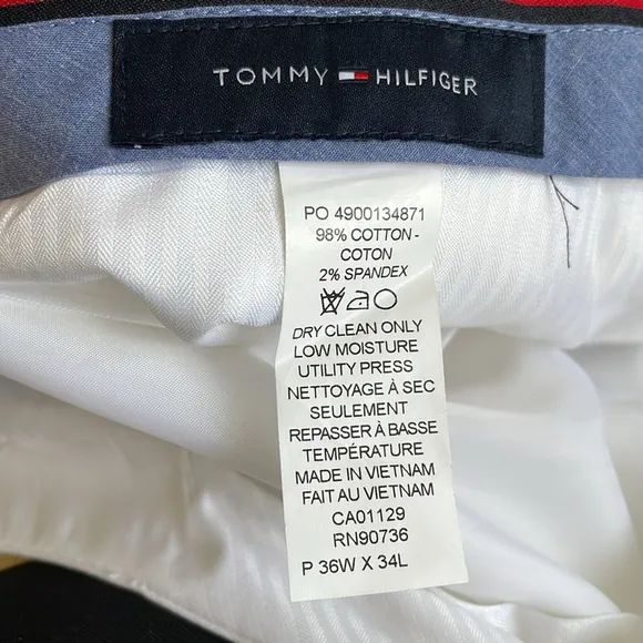 Tommy Hilfiger Men’s White Th-Flex Modern Fit Stretch Cotton Suit Dress Pants