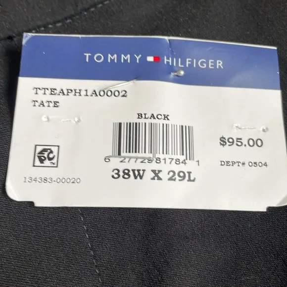 TOMMY HILFIGER Tate Men's Modern-Fit THFlex Stretch Black Suit Dress Pants