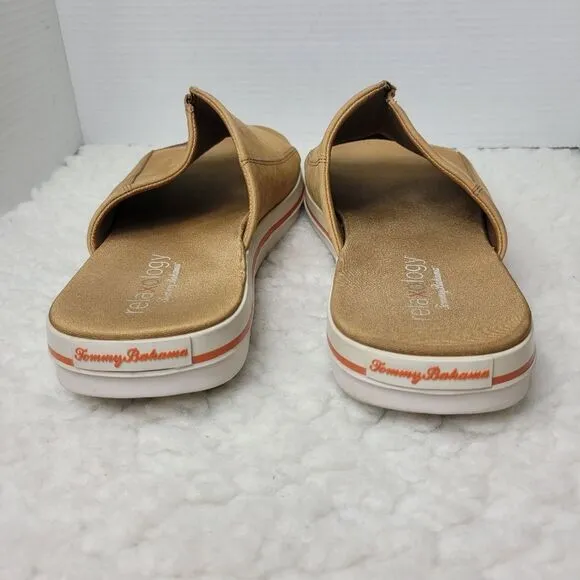 Tommy Bahama Jareth Mens Size 14D Slide  Relaxology Tan Leafher Sandals Shoes