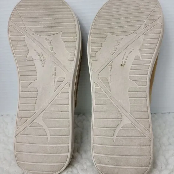 Tommy Bahama Jareth Mens Size 14D Slide  Relaxology Tan Leafher Sandals Shoes