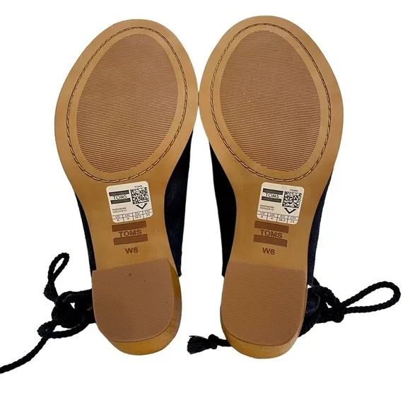 TOMS Elba Navy Suede Ruffle Heeled Peep Toe Bootie Sandal Size 6