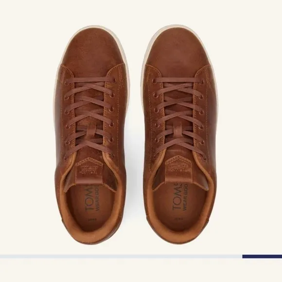 TOMS Tan Leather TRVL Lite Lace Shoes Sz 10.5