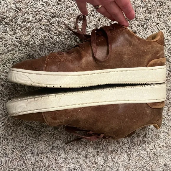 TOMS Tan Leather TRVL Lite Lace Shoes Sz 10.5