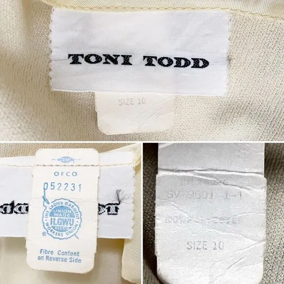 Toni Todd Vintage 60s 70s Dress Pastel Aqua Yellow Mod Evening Gown Modern Sz 6