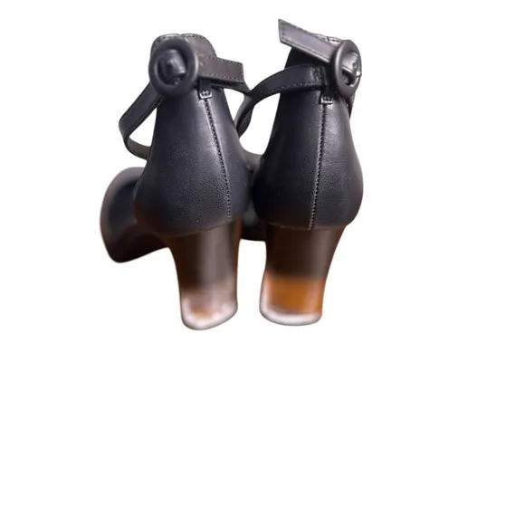 Torrid Black Ankle Strap Pointed Toe Lucite Ombre Heel Pumps 9WW Wide Width Plus