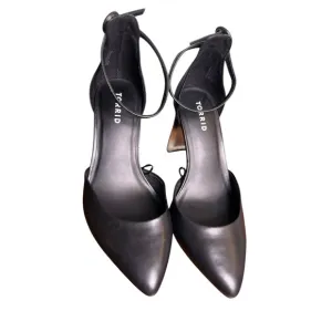 Torrid Black Ankle Strap Pointed Toe Lucite Ombre Heel Pumps 9WW Wide Width Plus
