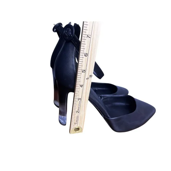 Torrid Black Ankle Strap Pointed Toe Lucite Ombre Heel Pumps 9WW Wide Width Plus