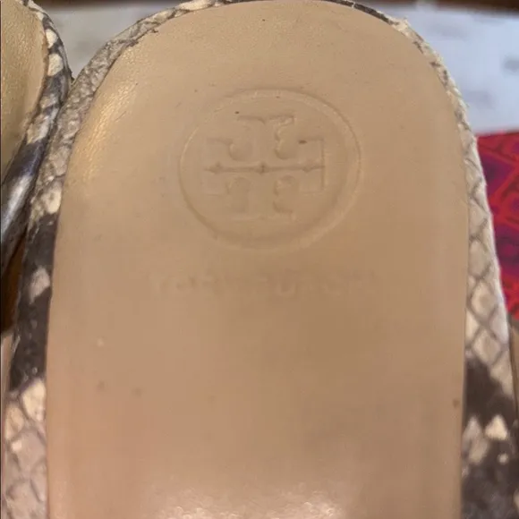 Tory Burch Black and Cream Wedge Sandals