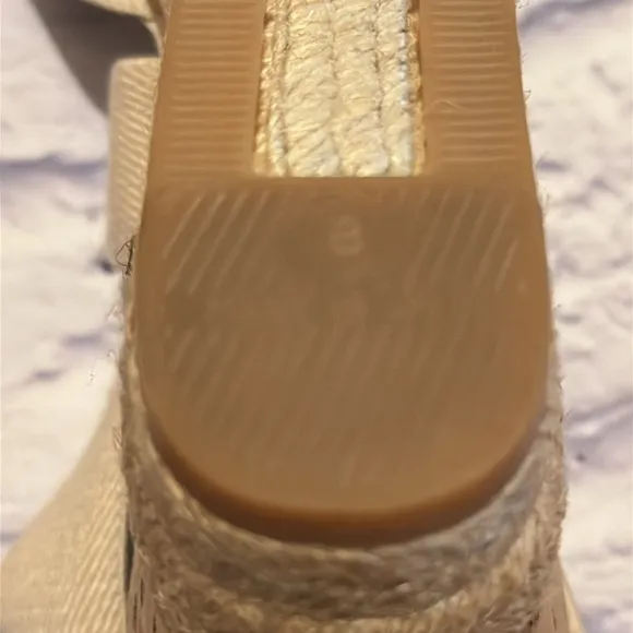 Tory Burch Canvas Cork Espadrille Wedge Sandals Size 8