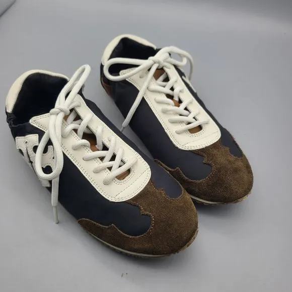 Tory Burch Nylon Suede Runner Logo Sneaker Comfort Shoes Lightweight Sz 6 New