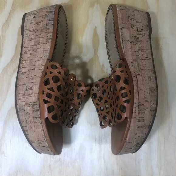 Tory Burch Elaine Wedge Sandals Size 8