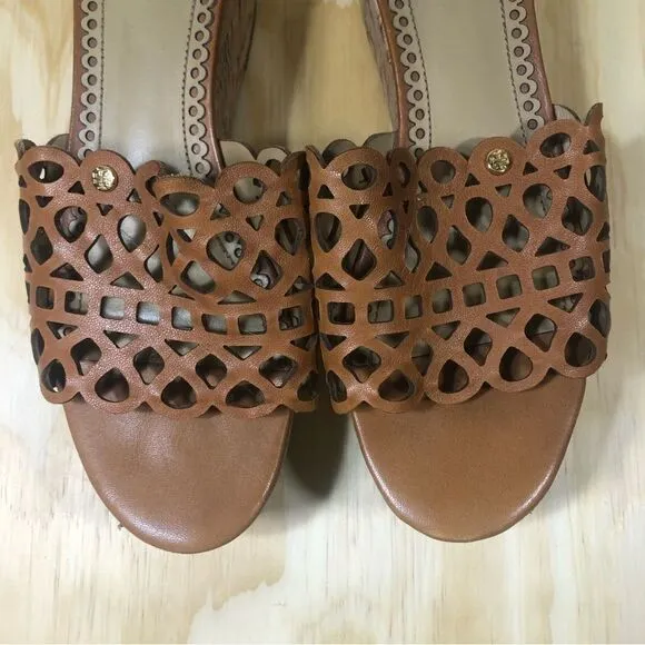 Tory Burch Elaine Wedge Sandals Size 8