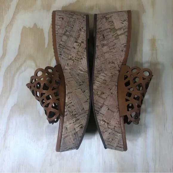 Tory Burch Elaine Wedge Sandals Size 8