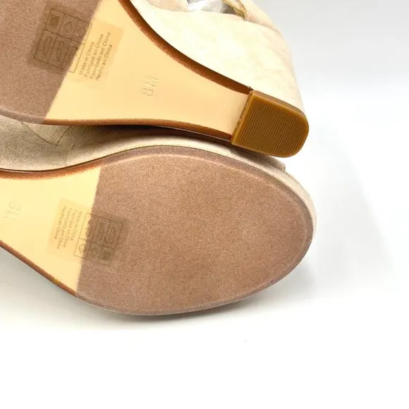 Touch Ups Womens Rory Beige Platform Wedges Sandals Shoes Size 8