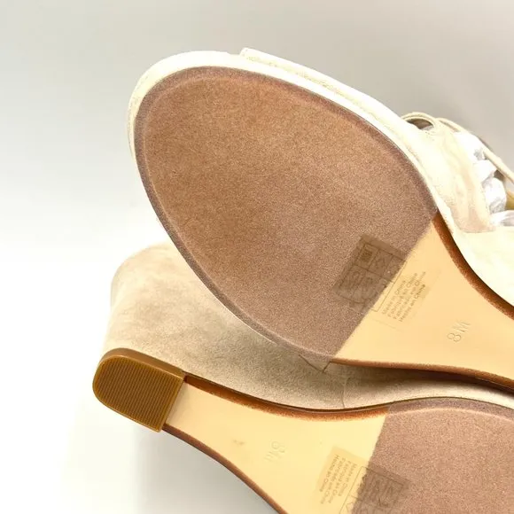 Touch Ups Womens Rory Beige Platform Wedges Sandals Shoes Size 8