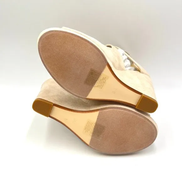 Touch Ups Womens Rory Beige Platform Wedges Sandals Shoes Size 8