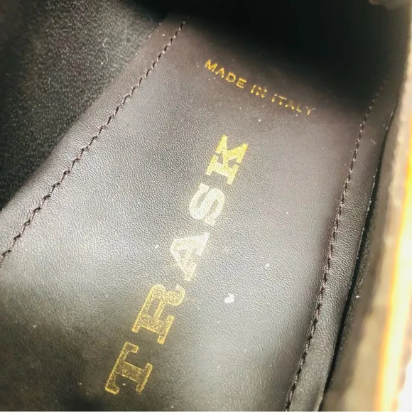 Trask Wingtip Leather Men's Brogue Shoes Made In Italy