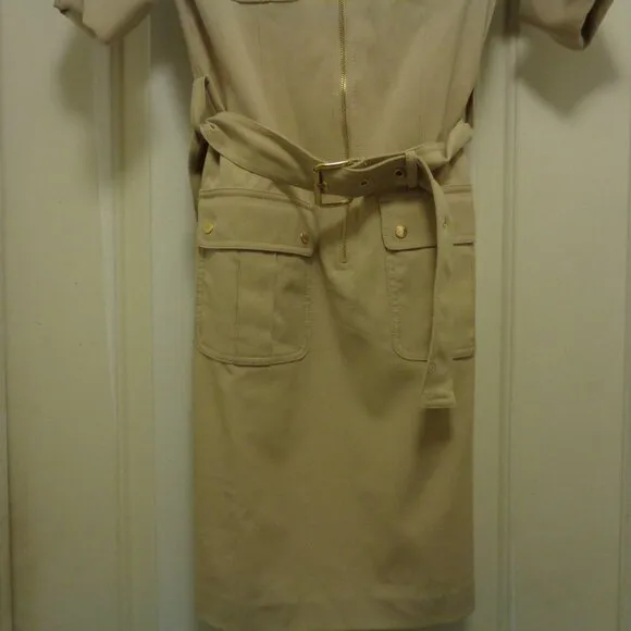 TRENDING CLASSIC GIRL BEIGE NEUTRAL MICHAEL KORS SAFARI DRESS X S
