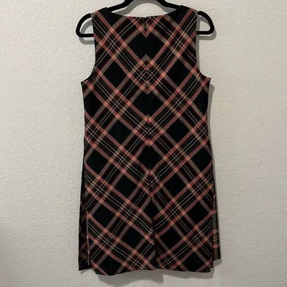 TRINA TURK Brynne Plaid Black Shift Academia Mini Dress, Size 6