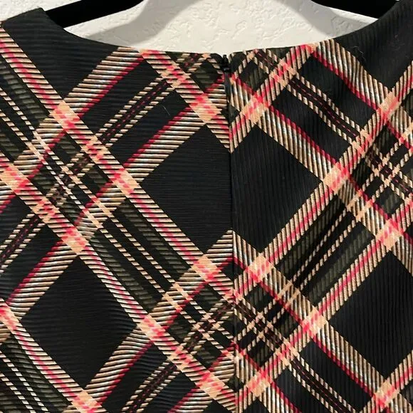 TRINA TURK Brynne Plaid Black Shift Academia Mini Dress, Size 6